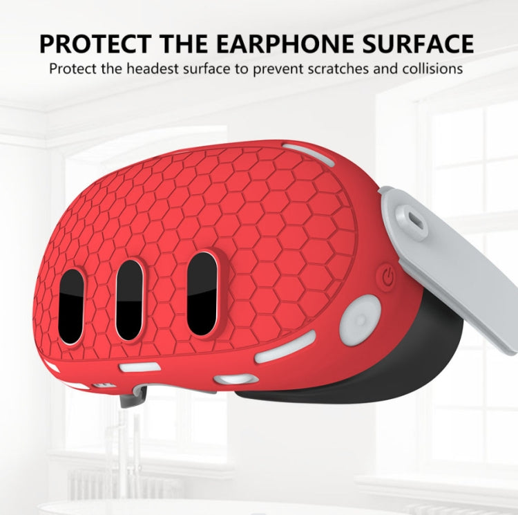 For Meta Quest 3 7-In-1 Silicone Protective Case Dust-Proof And Drop-Proof VR Accessories(Red) - VR Accessories by buy2fix | Online Shopping UK | buy2fix