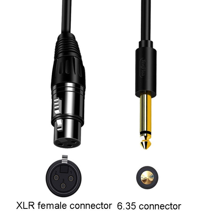 JINGHUA 6.5 Male To Female XLR Audio Cable 6.35 Three Core Balanced Microphone Mixer, Size: 5m(Black) - Microphone Audio Cable & Connector by JINGHUA | Online Shopping UK | buy2fix