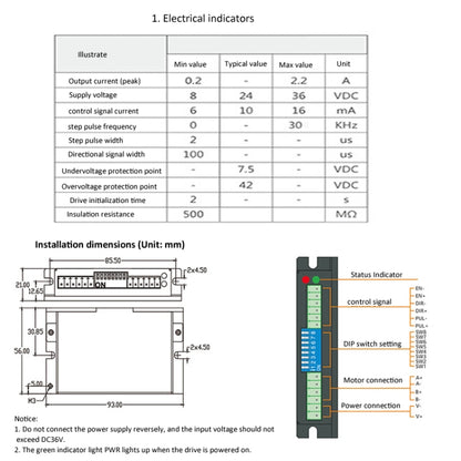 HANPOSE HPD332 2.2A 8-36V Stepper Motor Driver For 20 28 35 42 Motor - Parts by HANPOSE | Online Shopping UK | buy2fix