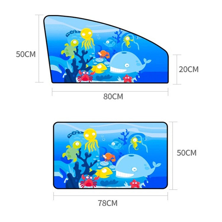 Car Cartoon Magnetic Sunshade Sunscreen Telescopic Collapsible Sunshield, Size:Rear Square(Fox) - Window Foils & Solar Protection by buy2fix | Online Shopping UK | buy2fix