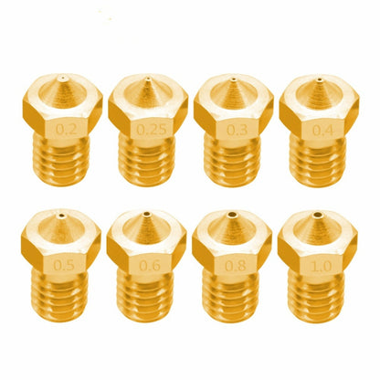 8 PCS Bugatti 3D Printer Accessories E3D-V5 V6 Nozzle M6 Thread Consumables Hot Nozzle, Size:3/0.3mm - Consumer Electronics by buy2fix | Online Shopping UK | buy2fix