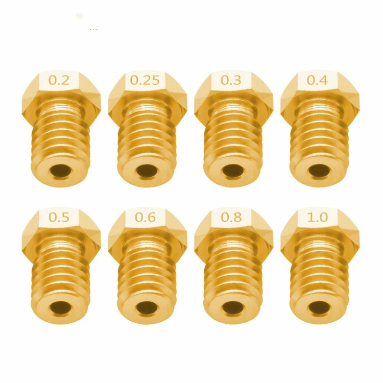 8 PCS Bugatti 3D Printer Accessories E3D-V5 V6 Nozzle M6 Thread Consumables Hot Nozzle, Size:3/0.3mm - Consumer Electronics by buy2fix | Online Shopping UK | buy2fix