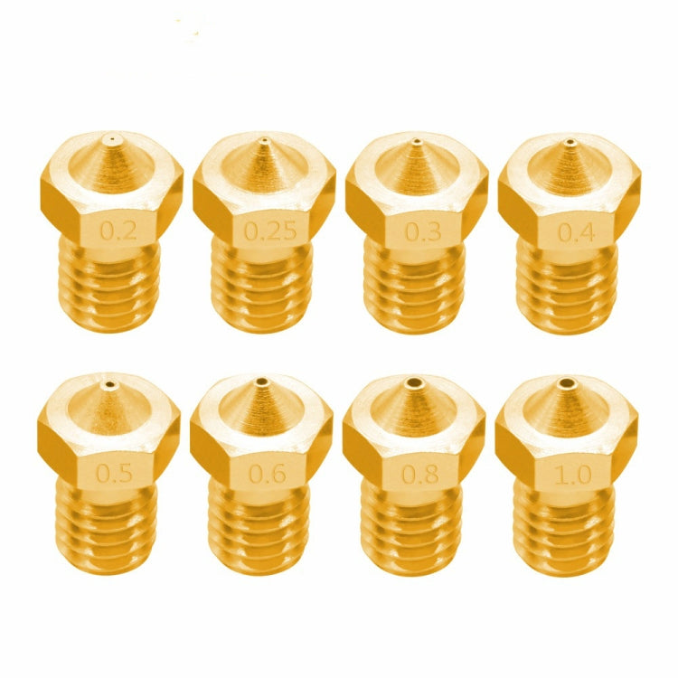 8 PCS Bugatti 3D Printer Accessories E3D-V5 V6 Nozzle M6 Thread Consumables Hot Nozzle, Size:3/0.6mm - Consumer Electronics by buy2fix | Online Shopping UK | buy2fix