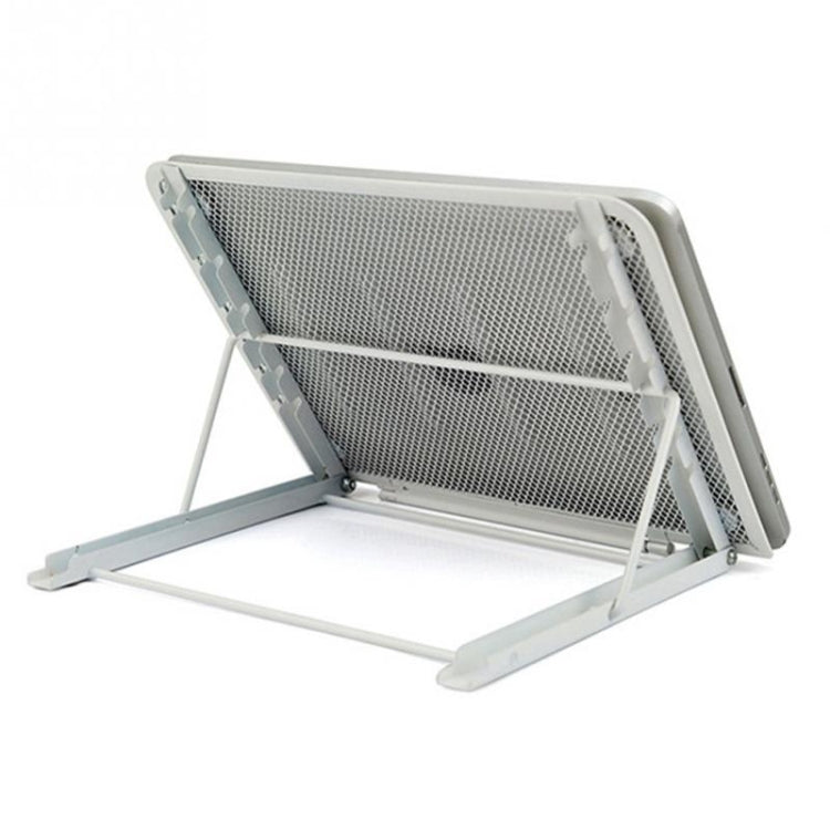 Portable Desktop Folding Cooling Metal Mesh Adjustable Ventilated Holder(Silver Gray) -  by buy2fix | Online Shopping UK | buy2fix