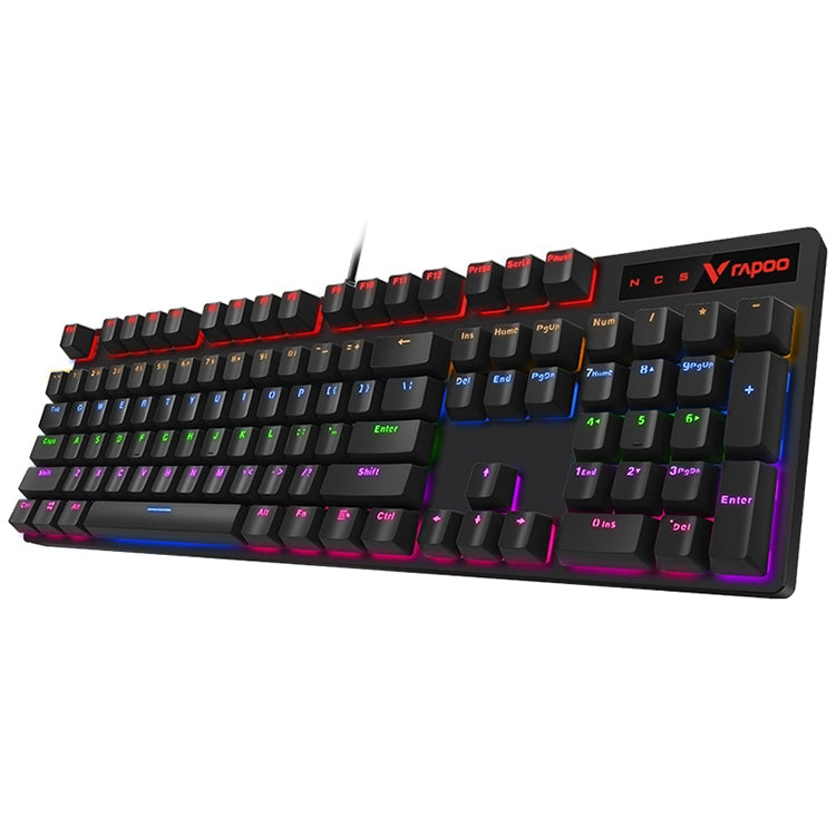 Rapoo V500 PRO Mixed Light 104 Keys Desktop Laptop Computer Game Esports Office Home Typing Wired Mechanical Keyboard(Red Shaft) - Wired Keyboard by Rapoo | Online Shopping UK | buy2fix