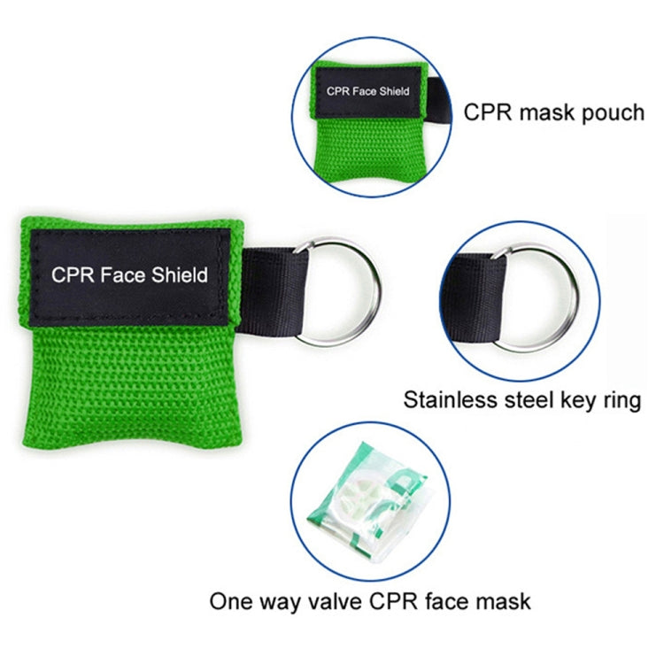 CPR Emergency Face Shield Mask Key Ring Breathing Mask(Orange) - Security by buy2fix | Online Shopping UK | buy2fix