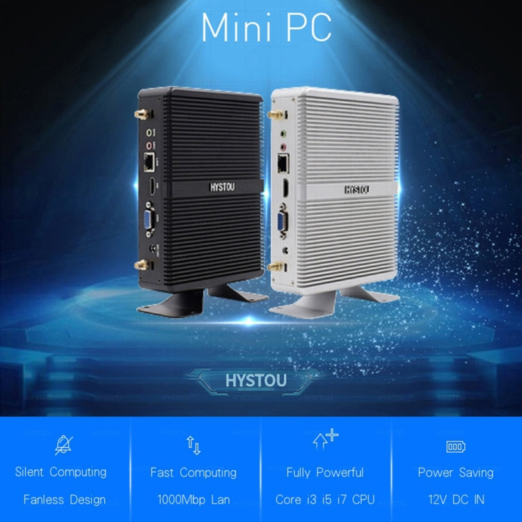 HYSTOU H2 Windows / Linux System Mini PC, Intel Core I3-7167U Dual Core Four Threads up to 2.80GHz, Support mSATA 3.0, 4GB RAM DDR4 + 256GB SSD (White) - Computer & Networking by HYSTOU | Online Shopping UK | buy2fix