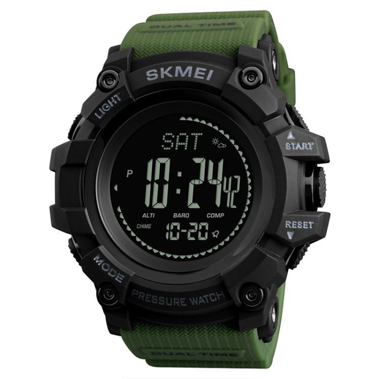 SKMEI 1358 Multifunctional Men Outdoor Sports 30m Waterproof Digital Watch with Compass / Barometer / Altimeter/ Pedometer Function(Army Green) - Sport Watches by SKMEI | Online Shopping UK | buy2fix