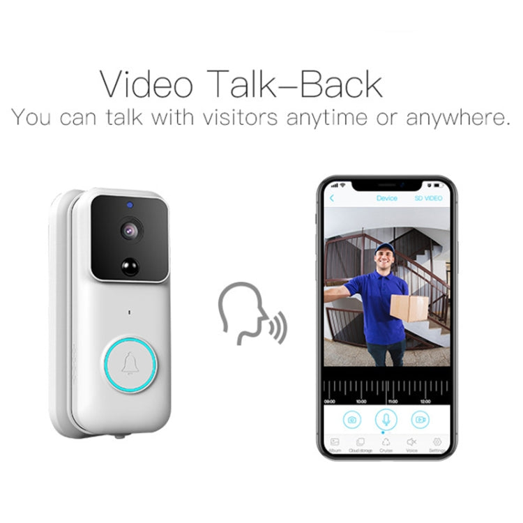 Anytek B60 720P Smart WiFi Video Visual Doorbell, Support APP Remote & PIR Detection & TF Card(White) - Security by Anytek | Online Shopping UK | buy2fix