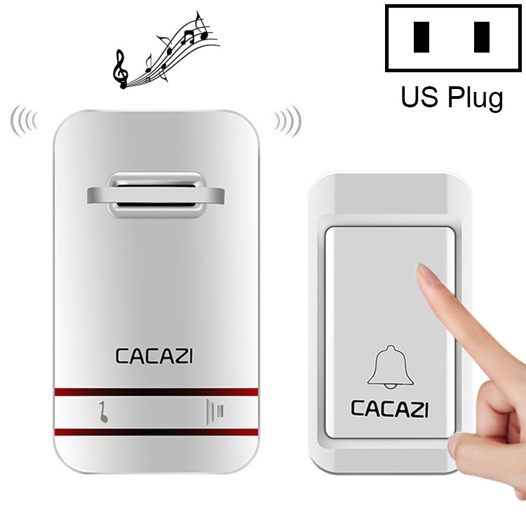 CACAZI V027G One Button One Receivers Self-Powered Wireless Home Kinetic Electronic Doorbell, US Plug - Wireless Doorbell by CACAZI | Online Shopping UK | buy2fix