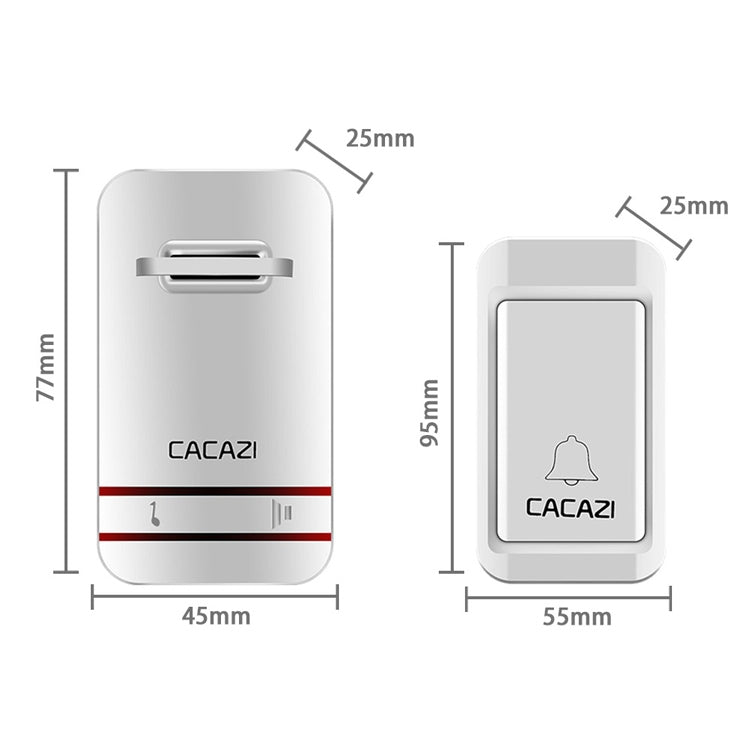 CACAZI V027G One Button One Receivers Self-Powered Wireless Home Kinetic Electronic Doorbell, US Plug - Wireless Doorbell by CACAZI | Online Shopping UK | buy2fix