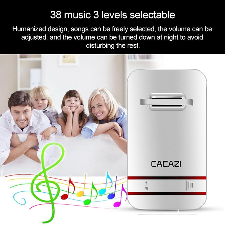 CACAZI V027G One Button One Receivers Self-Powered Wireless Home Kinetic Electronic Doorbell, US Plug - Wireless Doorbell by CACAZI | Online Shopping UK | buy2fix