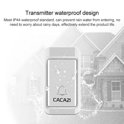 CACAZI V027G One Button One Receivers Self-Powered Wireless Home Kinetic Electronic Doorbell, US Plug - Wireless Doorbell by CACAZI | Online Shopping UK | buy2fix