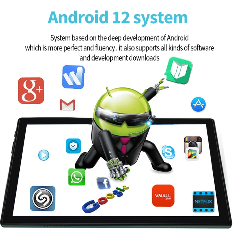BDF P70 4G LTE Tablet PC, 10.1 inch, 8GB+128GB, Android 12.0 MTK6762 Octa Core, Support Dual SIM & Bluetooth & WiFi, EU Plug(Silver) - BDF by BDF | Online Shopping UK | buy2fix