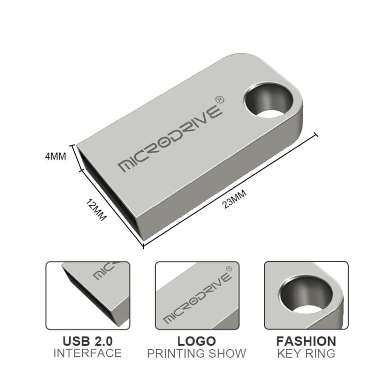 MicroDrive 64GB USB 2.0 Mini Semi-circular Metal U Disk - USB Flash Drives by MicroDrive | Online Shopping UK | buy2fix