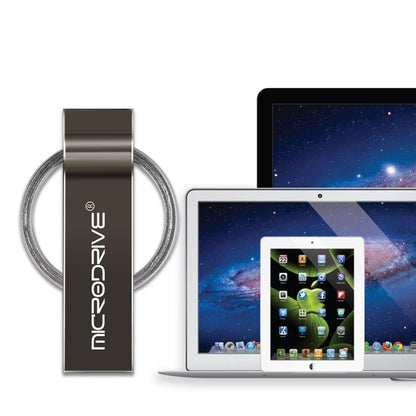 MicroDrive 64GB USB 2.0 Metal Keychain U Disk (Grey) - Computer & Networking by MicroDrive | Online Shopping UK | buy2fix