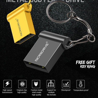 MicroDrive 32GB USB 2.0 Metal Mini USB Flash Drives U Disk (Black) - USB Flash Drives by MicroDrive | Online Shopping UK | buy2fix
