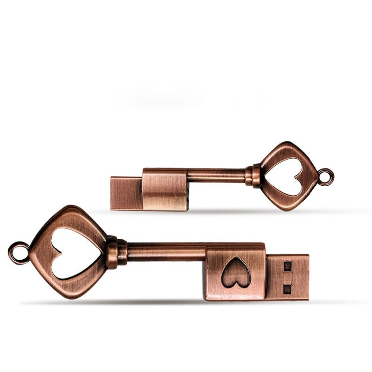 MicroDrive 8GB USB 2.0 Copper Love Key U Disk - Computer & Networking by MicroDrive | Online Shopping UK | buy2fix