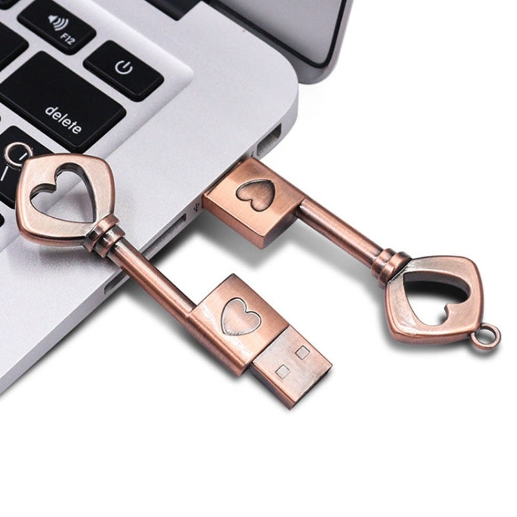 MicroDrive 64GB USB 2.0 Copper Love Key U Disk - USB Flash Drives by MicroDrive | Online Shopping UK | buy2fix