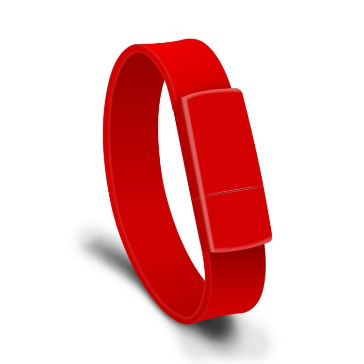 MicroDrive 64GB USB 2.0 Fashion Bracelet Wristband U Disk (Red) - USB Flash Drives by MicroDrive | Online Shopping UK | buy2fix